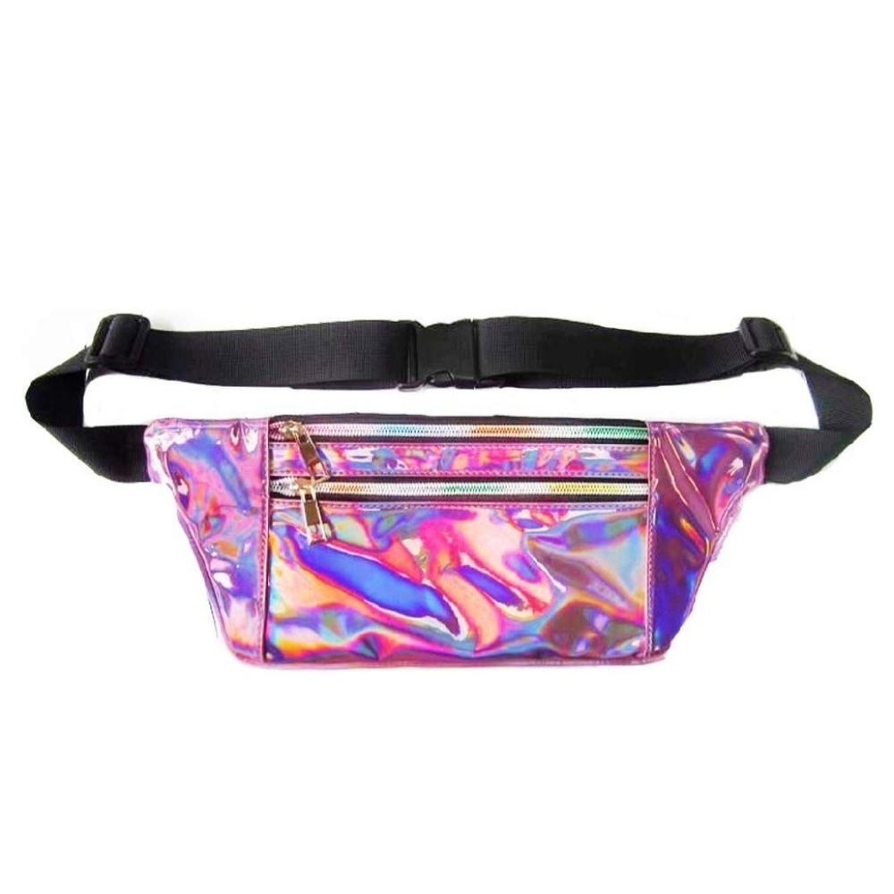 Holographic Purpleish Pink Fanny Pack Adjustable